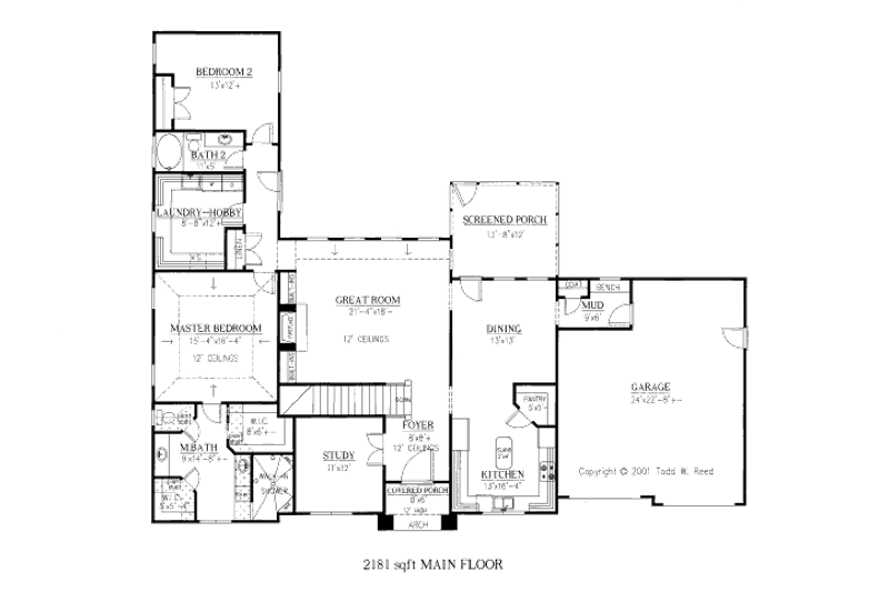 Home Plan - Floor Plan - Main Floor for Country House Plan #437-43 - 4 bed, 4.5 bath