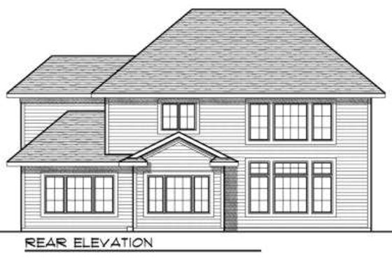 Exterior - Rear Elevation for Traditional House Plan #70-724 - 4 bed, 3.5 bath