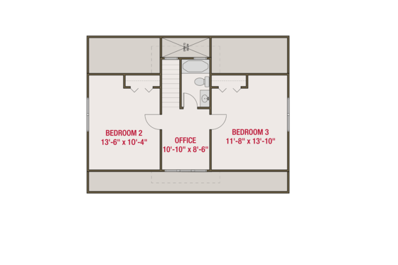 Floor Plan - Upper Floor for Craftsman House Plan #461-64 - 3 bed, 2.5 bath