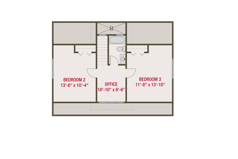 Architectural House Design - Floor Plan - Upper Floor for Craftsman House Plan #461-64 - 3 bed, 2.5 bath