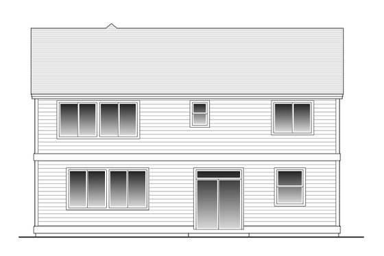 Exterior - Rear Elevation for Craftsman House Plan #53-452 - 4 bed, 2.5 bath