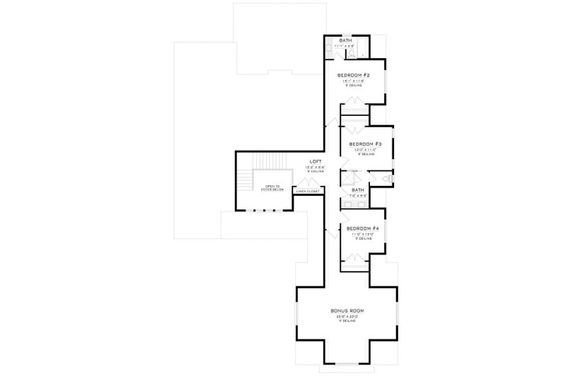 Home Plan - Floor Plan - Upper Floor for Farmhouse House Plan #1086-14 - 4 bed, 3.5 bath
