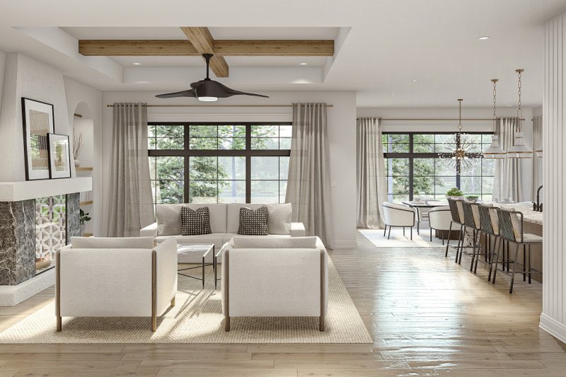 House Plan Design - Interior - Family Room for Cottage House Plan #455-541 - 4 bed, 3 bath