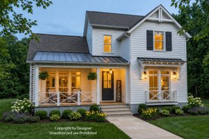 Architectural House Design - Exterior - Front Elevation for Farmhouse House Plan #51-1549 - 4 bed, 3.5 bath