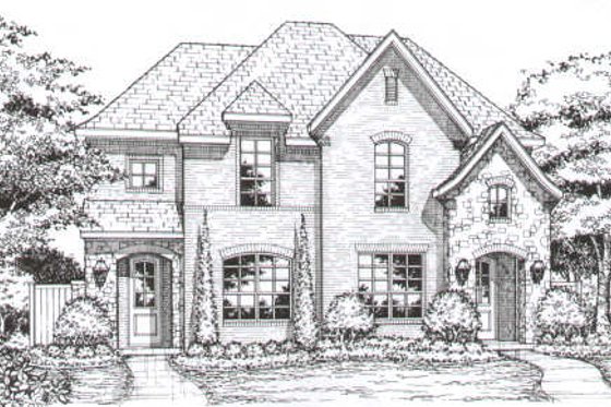 Exterior - Front Elevation for European House Plan #141-260 - 3 bed, 2.5 bath