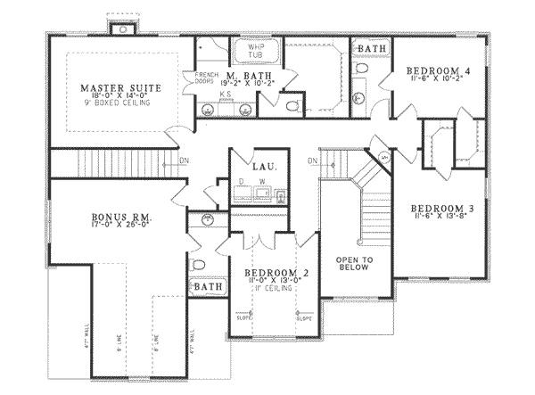 Home Plan - Traditional Floor Plan - Upper Floor Plan #17-2072