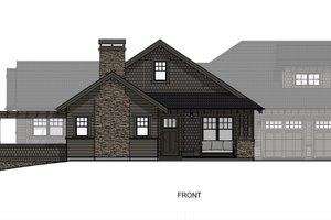 Exterior - Front Elevation 3 for Craftsman House Plan #1069-39 - 2 bed, 2 bath