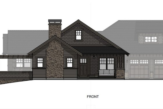 Exterior - Front Elevation 3 for Craftsman House Plan #1069-39 - 2 bed, 2 bath