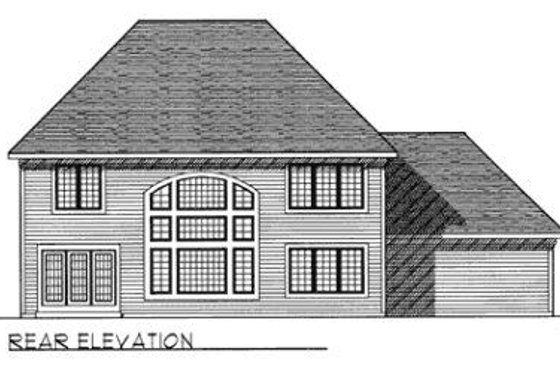 Exterior - Rear Elevation for Traditional House Plan #70-415 - 3 bed, 2.5 bath