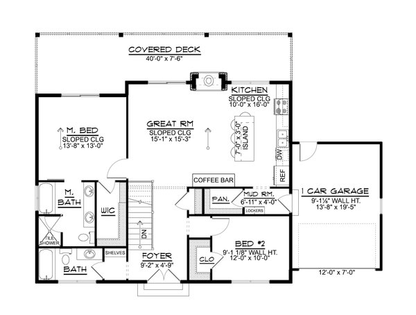 House Design - Floor Plan - Main Floor for Contemporary House Plan #1064-459 - 2 bed, 2 bath
