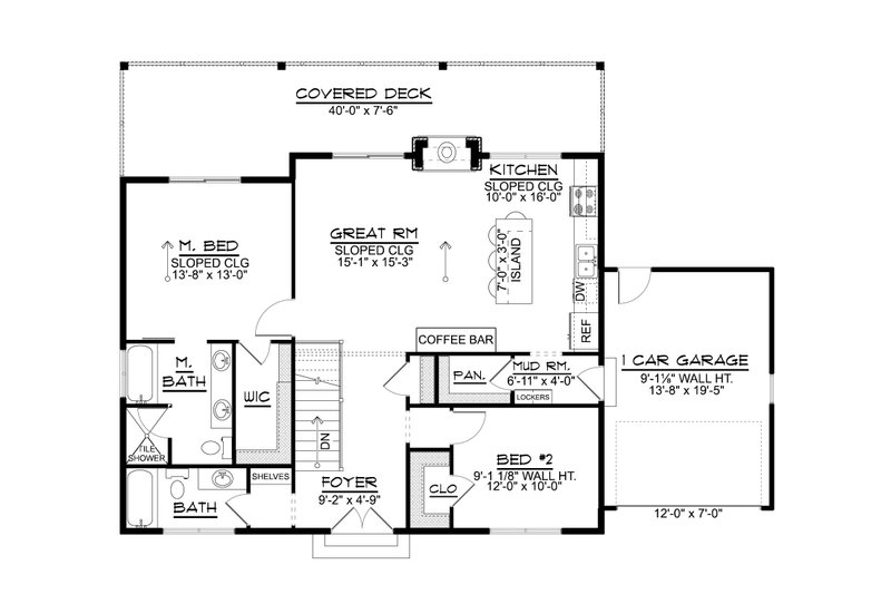 House Design - Floor Plan - Main Floor for Contemporary House Plan #1064-459 - 2 bed, 2 bath