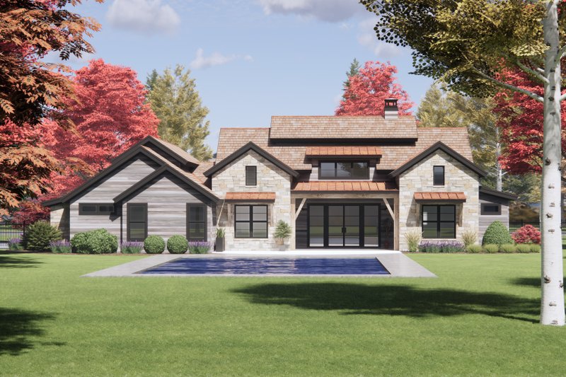 House Plan Design - Exterior - Rear Elevation for Country House Plan #1096-65 - 4 bed, 3.5 bath