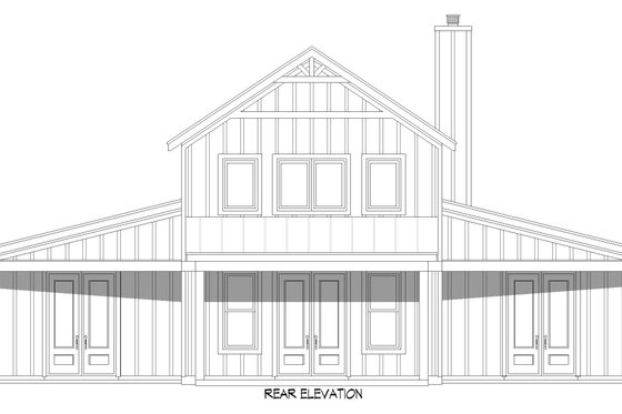 Exterior - Rear Elevation 1 for Barndominium House Plan #932-1133 - 3 bed, 2 bath