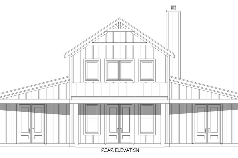 House Design - Exterior - Rear Elevation 1 for Barndominium House Plan #932-1133 - 3 bed, 2 bath
