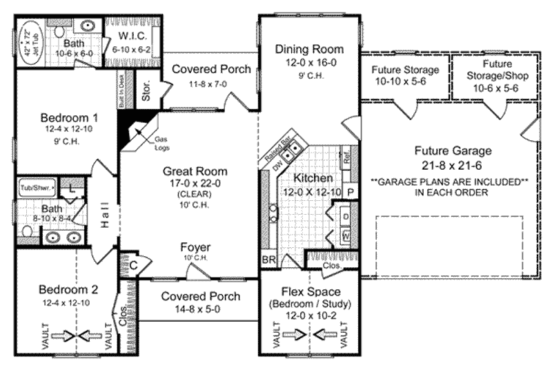 Architectural House Design - Floor Plan - Main Floor for European House Plan #21-174 - 3 bed, 2 bath