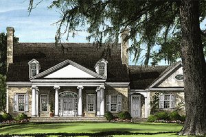 Southern Exterior - Front Elevation Plan #137-102