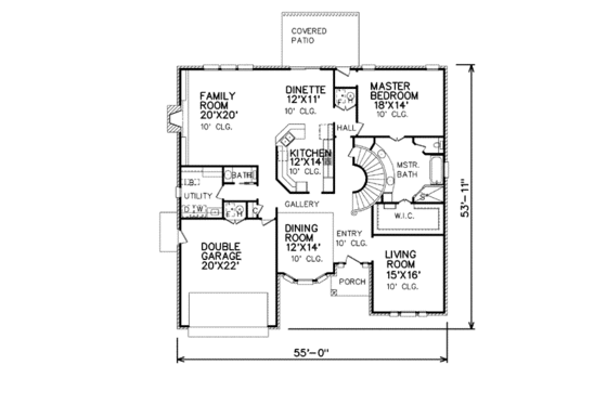 Floor Plan - Main Floor for Traditional House Plan #65-128 - 4 bed, 3.5 bath