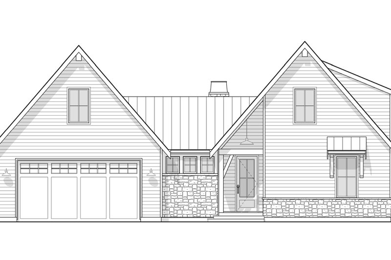 House Plan Design - Exterior - Front Elevation 4 for Cabin House Plan #1114-9 - 2 bed, 2 bath