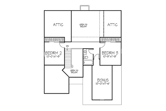 Floor Plan - Upper Floor for Traditional House Plan #320-450 - 3 bed, 2.5 bath