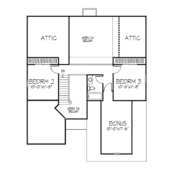Architectural House Design - Traditional Floor Plan - Upper Floor Plan #320-450