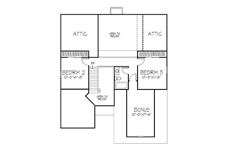 Home Plan - Floor Plan - Upper Floor for Traditional House Plan #320-450 - 3 bed, 2.5 bath