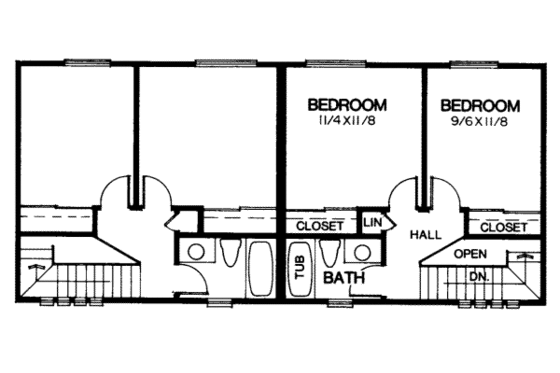 Floor Plan - Upper Floor for Modern House Plan #303-251 - 2 bed, 1.5 bath