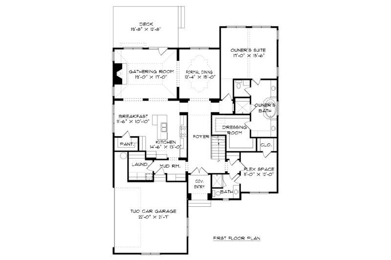 Architectural House Design - Floor Plan - Main Floor for European House Plan #413-875 - 3 bed, 3 bath