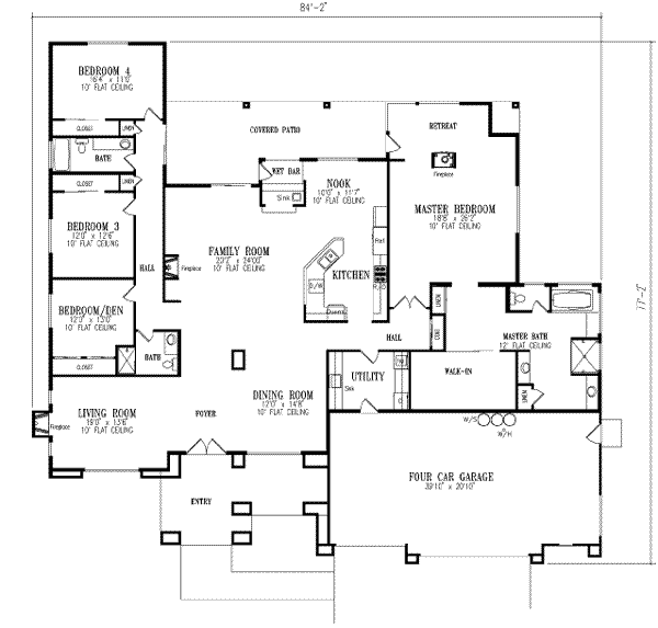 House Plan Design - Mediterranean Floor Plan - Main Floor Plan #1-844