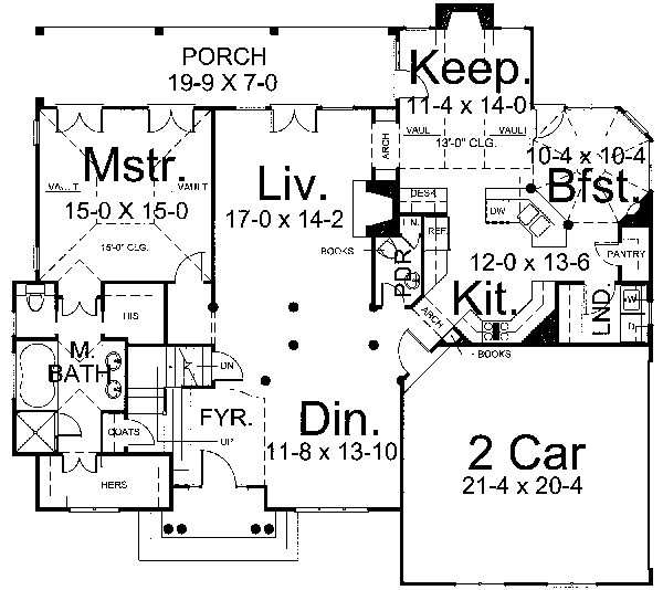 Colonial Floor Plan - Main Floor Plan #119-132