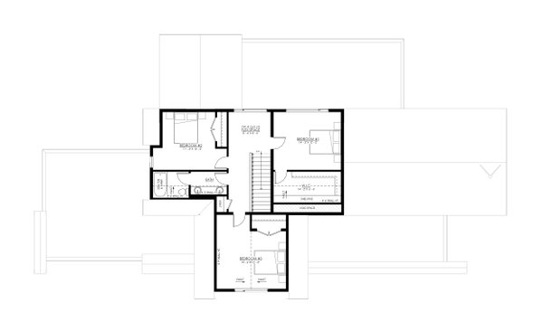 Home Plan - Contemporary Floor Plan - Upper Floor Plan #1114-90