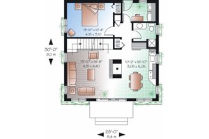Floor Plan - Main Floor for European House Plan #23-868 - 3 bed, 2 bath