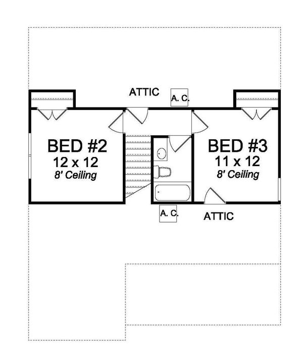 Cottage Floor Plan - Upper Floor Plan #513-2076