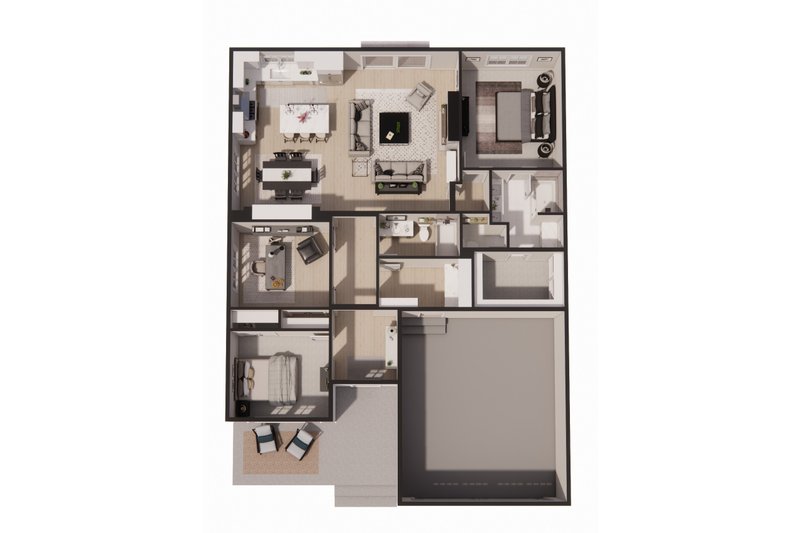 Dream House Plan - Floor Plan - Main Floor 1 for Farmhouse House Plan #51-1529 - 3 bed, 2 bath