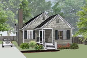 Cottage Exterior - Front Elevation Plan #79-135