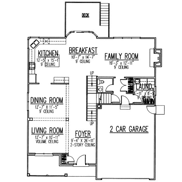 Traditional Floor Plan - Main Floor Plan #9-107