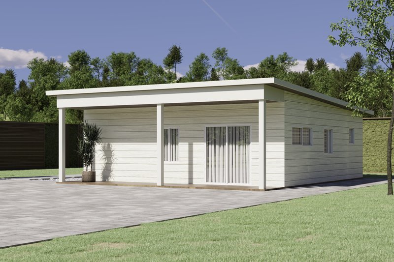 House Blueprint - Exterior - Front Elevation 3 for Beach House Plan #1106-63 - 2 bed, 2 bath