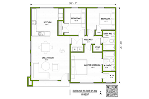 Floor Plan - Main Floor for Modern House Plan #1106-8 - 3 bed, 2 bath