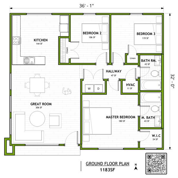 Modern Floor Plan - Main Floor Plan #1106-8