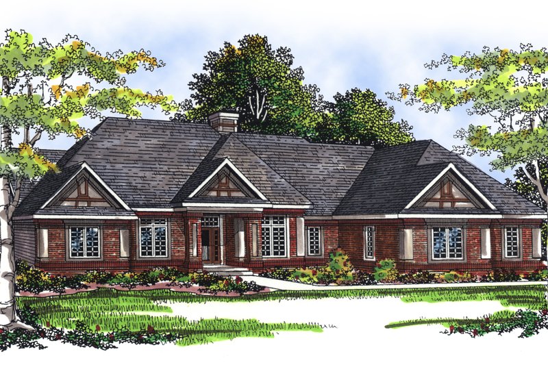 Dream House Plan - Traditional Exterior - Front Elevation Plan #70-309