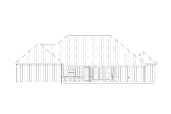 Exterior - Rear Elevation 1 for Country House Plan #1127-12 - 4 bed, 3.5 bath