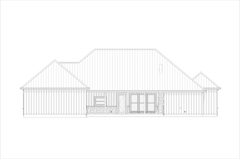 Dream House Plan - Exterior - Rear Elevation 1 for Country House Plan #1127-12 - 4 bed, 3.5 bath