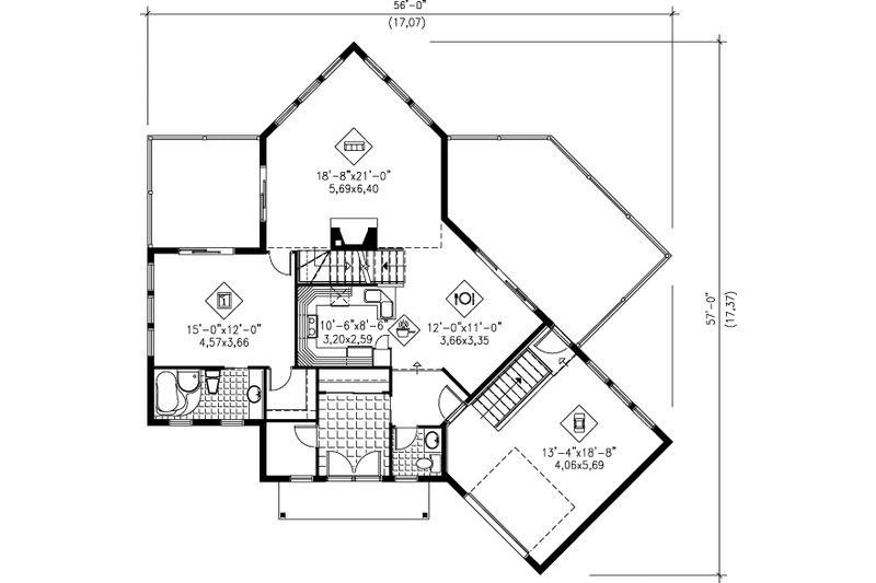 House Plan Design - Floor Plan - Main Floor House Plan #25-2289 - 3 bed, 3 bath