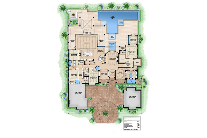 Home Plan - Floor Plan - Main Floor for European House Plan #27-455 - 4 bed, 4.8 bath