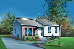 Ranch Exterior - Front Elevation Plan #25-1163