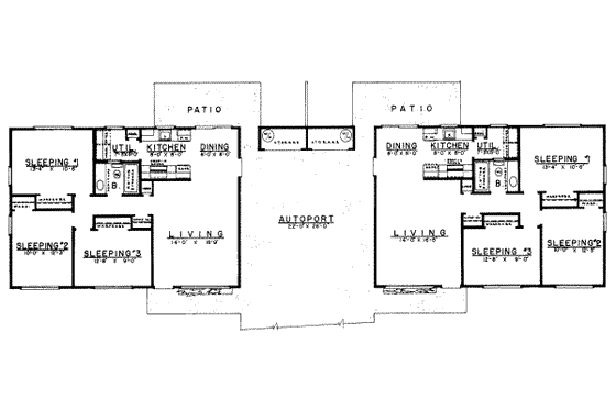 Floor Plan - Main Floor House Plan #303-262 - 3 bed, 1.5 bath