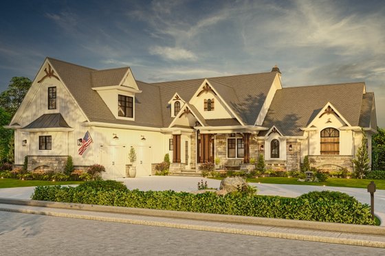 Exterior - Front Elevation 6 for Craftsman House Plan #54-585 - 3 bed, 3.5 bath