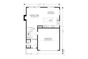 Floor Plan - Main Floor for Craftsman House Plan #53-459 - 3 bed, 2.5 bath