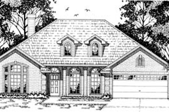 Exterior - Front Elevation for Traditional House Plan #42-173 - 4 bed, 2 bath