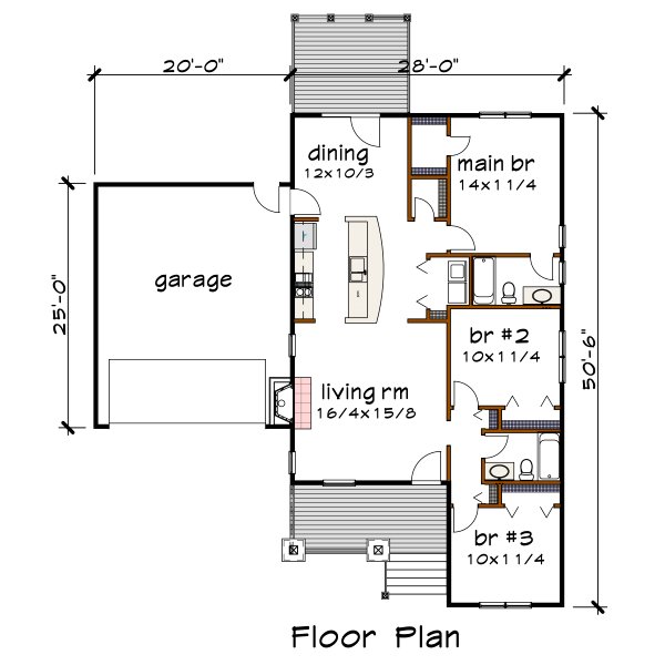 Home Plan - Country Floor Plan - Main Floor Plan #79-164