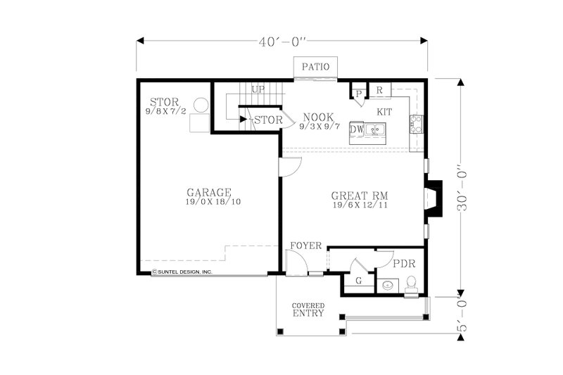 Home Plan - Floor Plan - Main Floor for Craftsman House Plan #53-668 - 3 bed, 2.5 bath